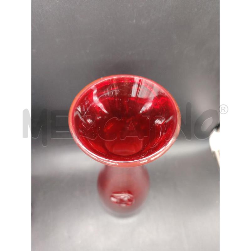 BOTTIGLIA VETRO MURANO ROSSA  | Mercatino dell'Usato Roma eur 2