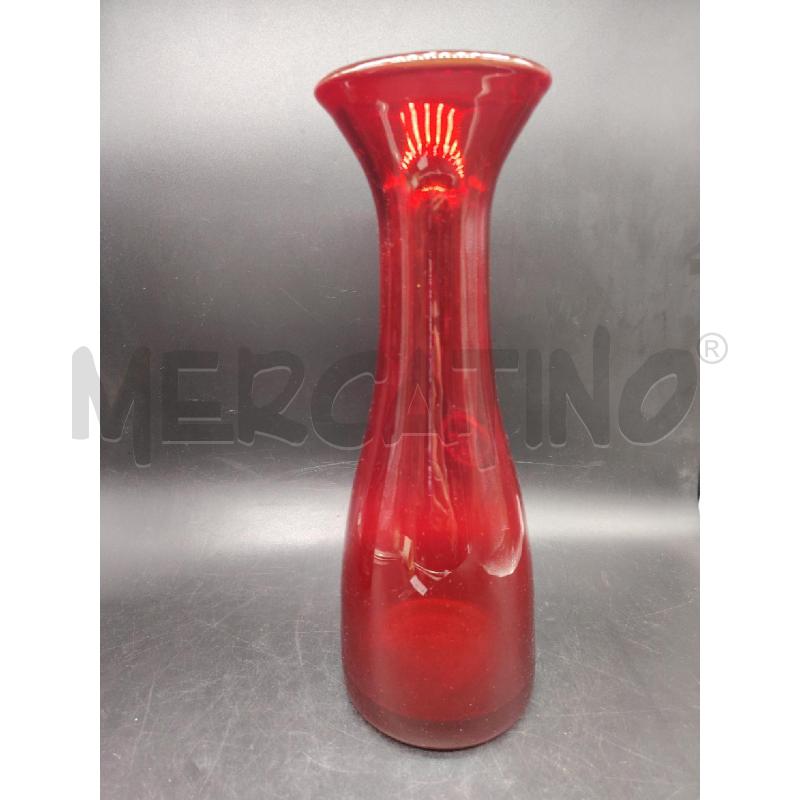 BOTTIGLIA VETRO MURANO ROSSA  | Mercatino dell'Usato Roma eur 3