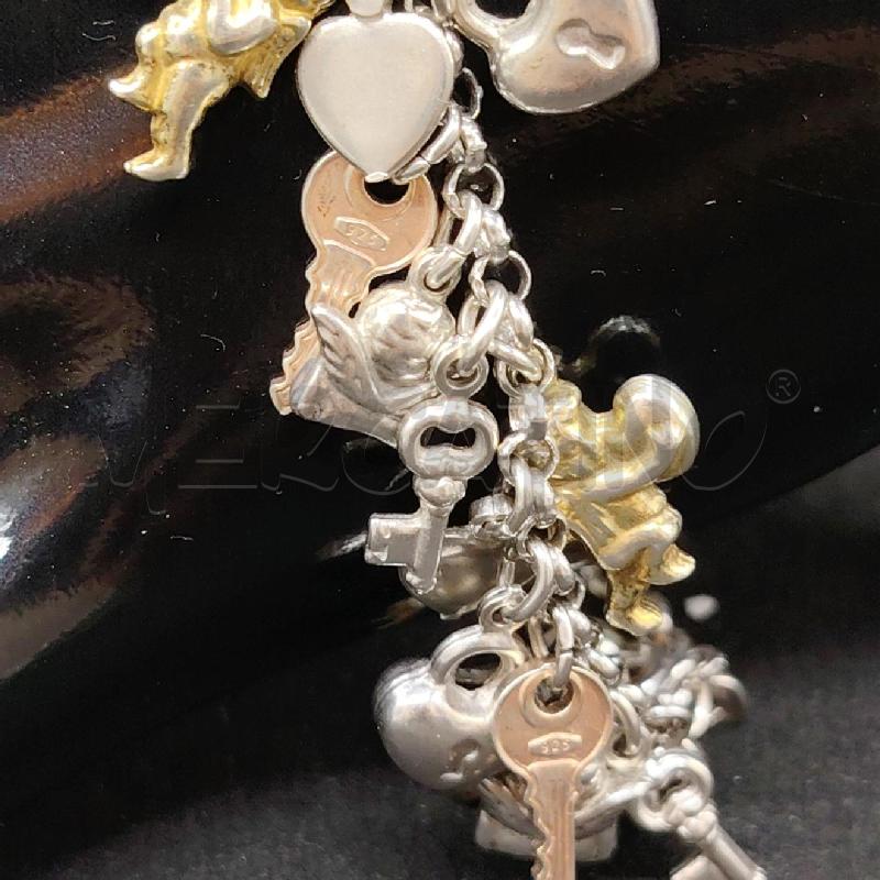 BRACCIALE FUSION CHARM ANGIOLETTI CUORICINI CHIAVI  | Mercatino dell'Usato Roma eur 2