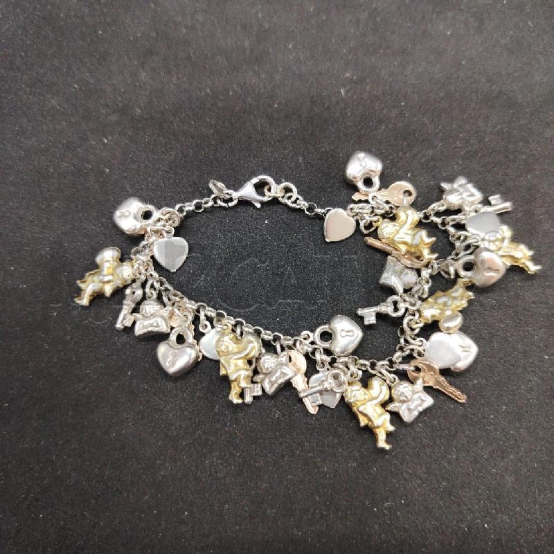 BRACCIALE FUSION CHARM ANGIOLETTI CUORICINI CHIAVI  | Mercatino dell'Usato Roma eur 3