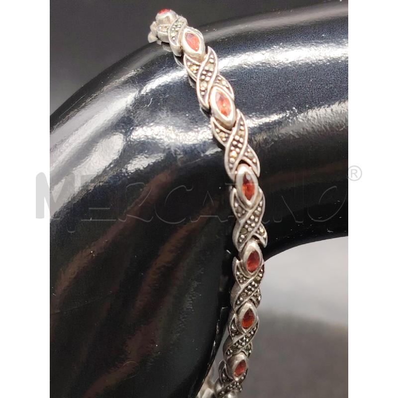 BRACCIALE FUSION TRECCIA STRASS GRANATE | Mercatino dell'Usato Roma eur 2