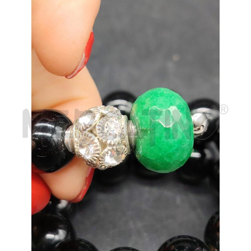 BRACCIALE PALLE NERO PIETRE VE RS | Mercatino dell'Usato Roma eur 2