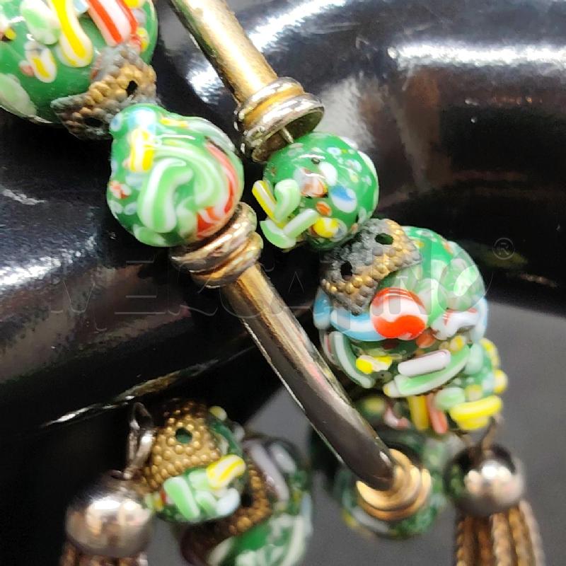 BRACCIALE PALLINE VERDI NAPPINE  | Mercatino dell'Usato Roma eur 2