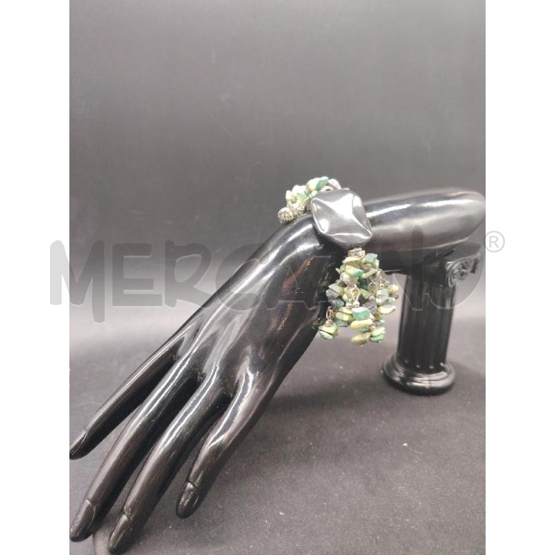 BRACCIALE PIETRINE VERDI PALLE NE | Mercatino dell'Usato Roma eur 1
