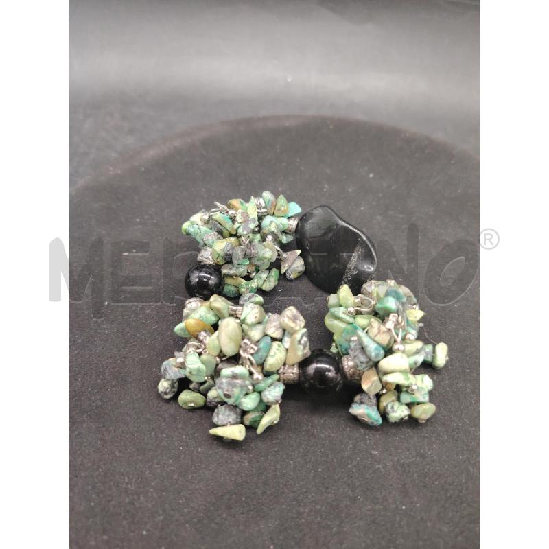 BRACCIALE PIETRINE VERDI PALLE NE | Mercatino dell'Usato Roma eur 3