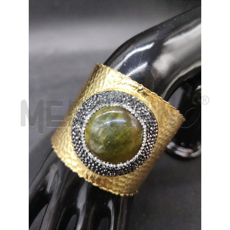 BRACCIALE RIGIDO DORPIETRA VERDE STRASS | Mercatino dell'Usato Roma eur 2