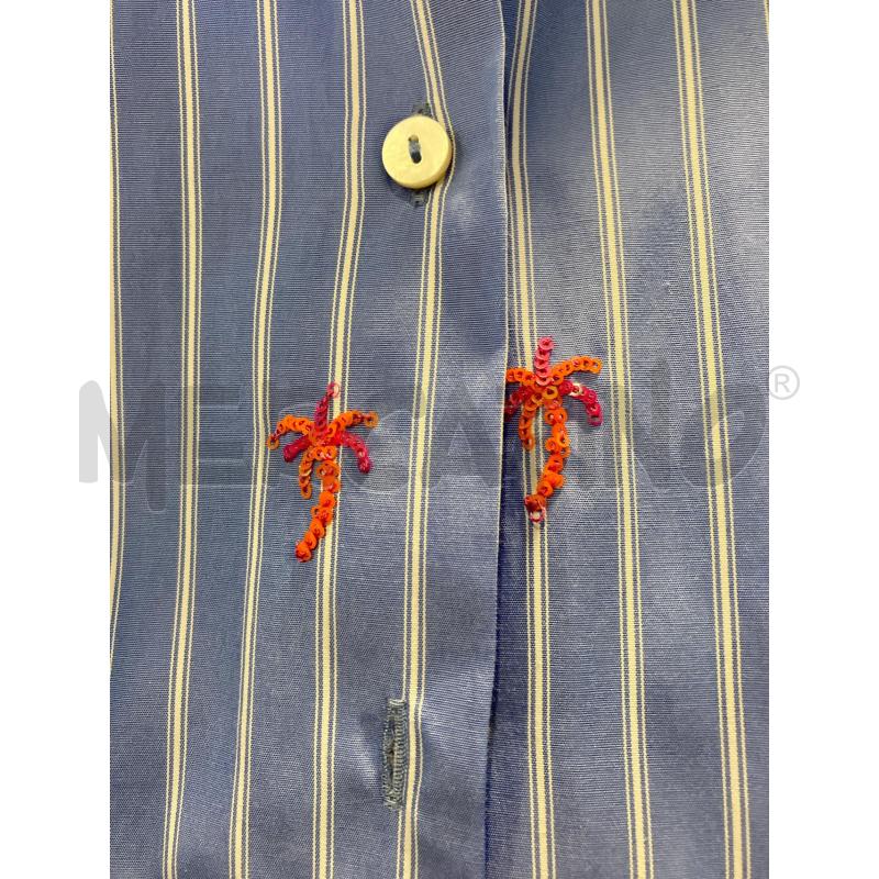 CAMICIA D ELENA MIRO RIGHE BIA BLU PALME PAILETTES ARA | Mercatino dell'Usato Roma eur 2