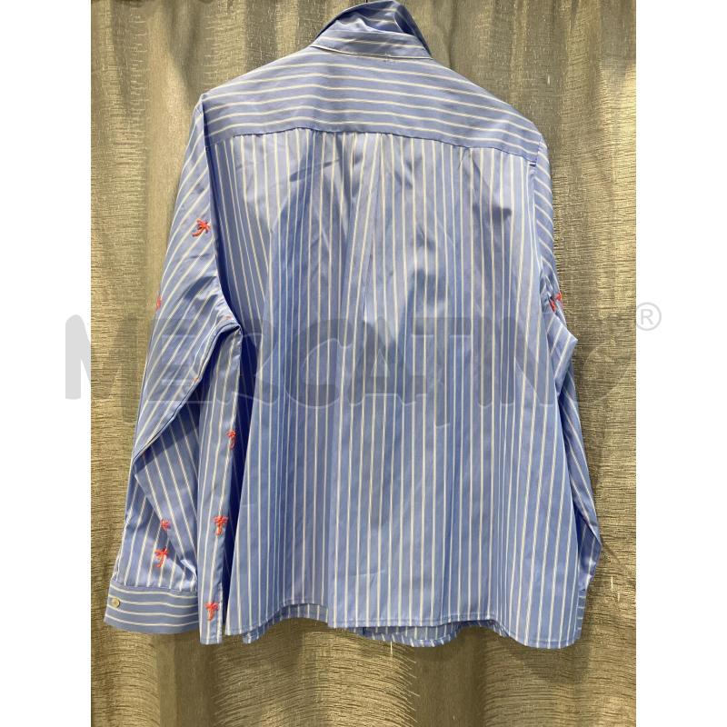 CAMICIA D ELENA MIRO RIGHE BIA BLU PALME PAILETTES ARA | Mercatino dell'Usato Roma eur 4