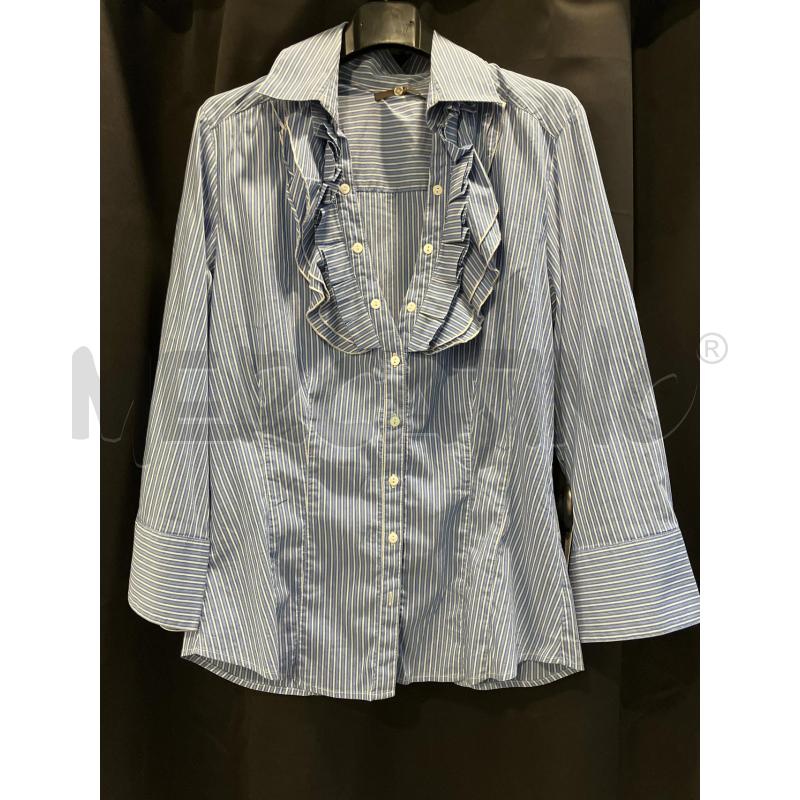 CAMICIA D SEVENTY RIGHE BIA AZZ SCOLLO RUOUGE  | Mercatino dell'Usato Roma eur 1