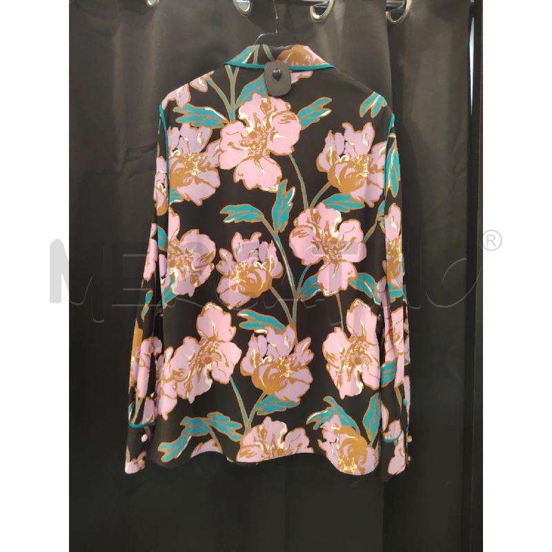 CAMICIA D VON FURSTENBERG NERO FIORI LILLA | Mercatino dell'Usato Roma eur 3