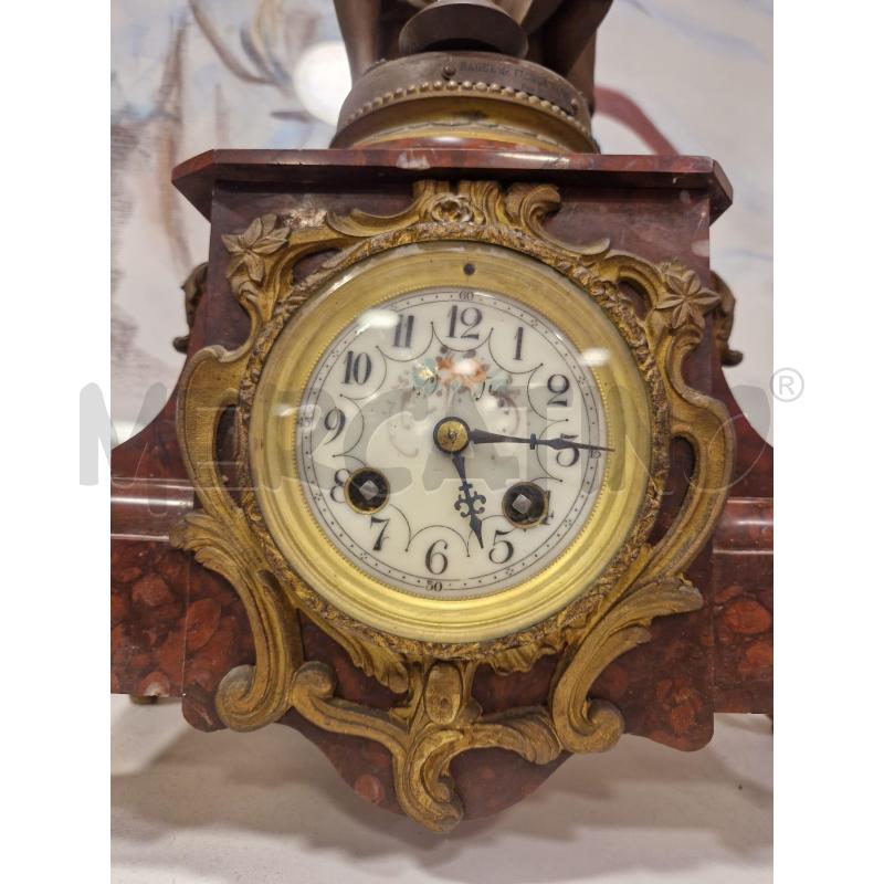 CANDELIERI CON OROLOGIO MARMO ROSSO  | Mercatino dell'Usato Roma eur 4