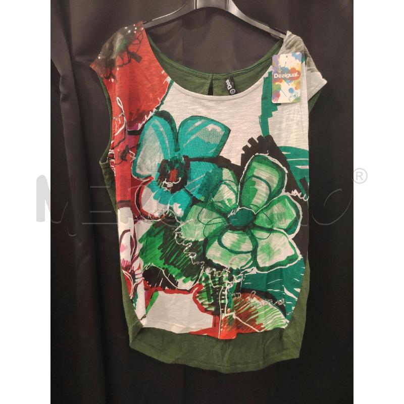 CANOTTA DONNA DESIGUAL FOGLIE CARTEL | Mercatino dell'Usato Roma eur 1
