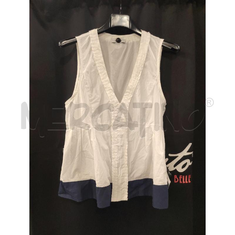 CANOTTA D MAX&CO BIA FONDO BLU PLISSE SCOLLO  | Mercatino dell'Usato Roma eur 1