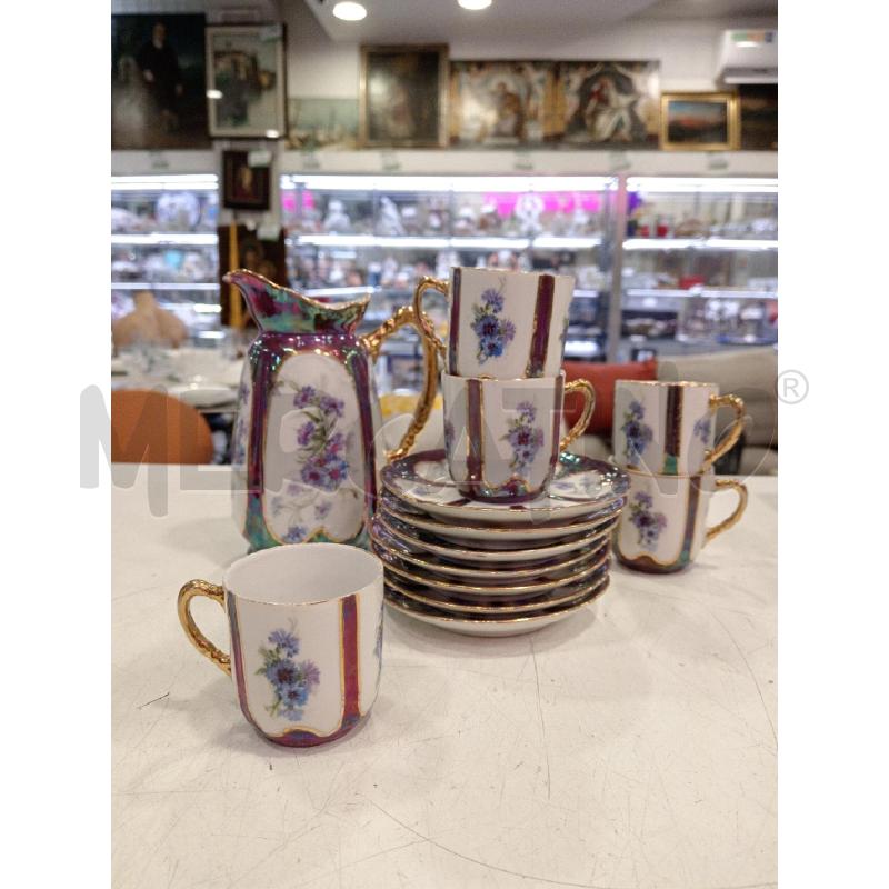 CARAFFA + TAZZINE GINORI IRIDESCENTI VIOLA | Mercatino dell'Usato Roma eur 1