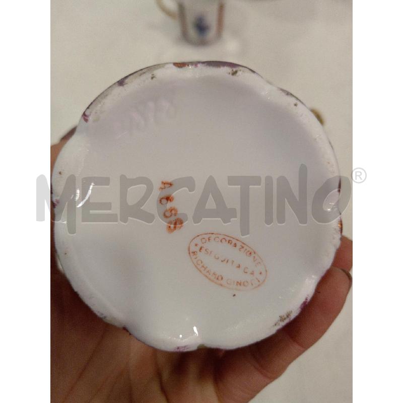 CARAFFA + TAZZINE GINORI IRIDESCENTI VIOLA | Mercatino dell'Usato Roma eur 2