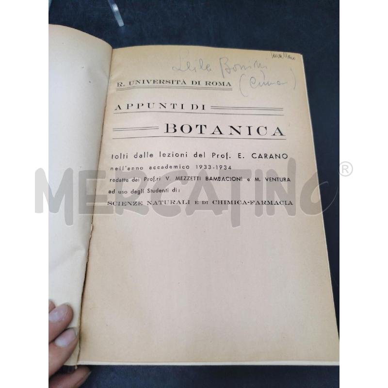 CARANO - APPUNTI DI BOTANICA | Mercatino dell'Usato Roma eur 3