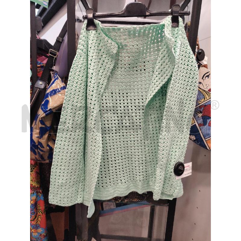 CARDIGAN D ARTIGIANALE VERDE ACQUA APERTO  | Mercatino dell'Usato Roma eur 1