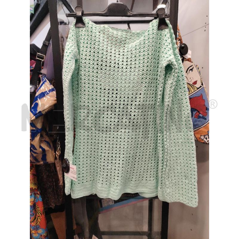 CARDIGAN D ARTIGIANALE VERDE ACQUA APERTO  | Mercatino dell'Usato Roma eur 2
