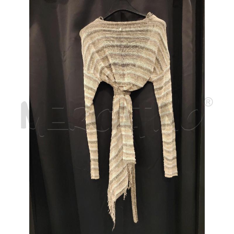 CARDIGAN D I BLUES RIGHE VE BEI LUREX CINTURA | Mercatino dell'Usato Roma eur 2
