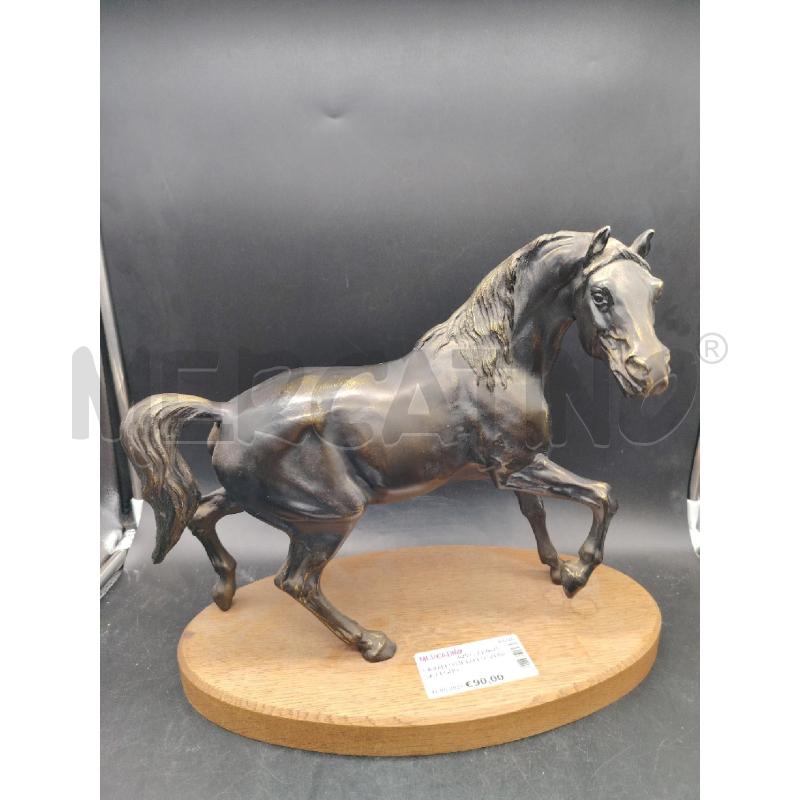 CAVALLO METALLO SU BASE LEGNO | Mercatino dell'Usato Roma eur 1