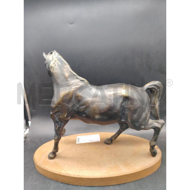 CAVALLO METALLO SU BASE LEGNO | Mercatino dell'Usato Roma eur 4