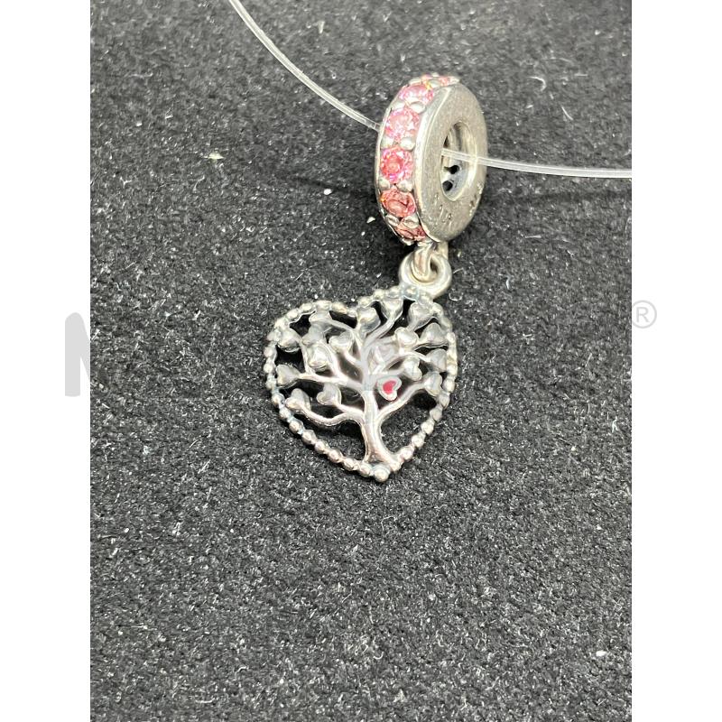 CHARM PANDORA CUORE PENDENTE ALBERO DELLA VITA | Mercatino dell'Usato Roma eur 1