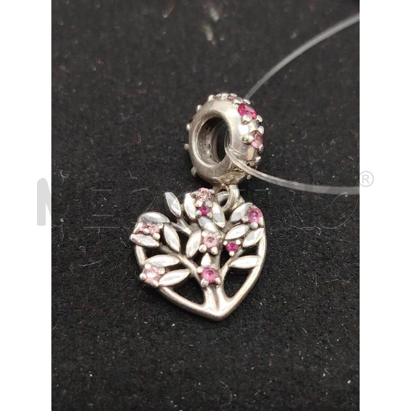CHARM PANDORA CUORE PENDENTE ALBERO VIO | Mercatino dell'Usato Roma eur 1