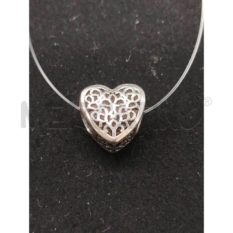 CHARM PANDORA CUORE RICAMI | Mercatino dell'Usato Roma eur 1