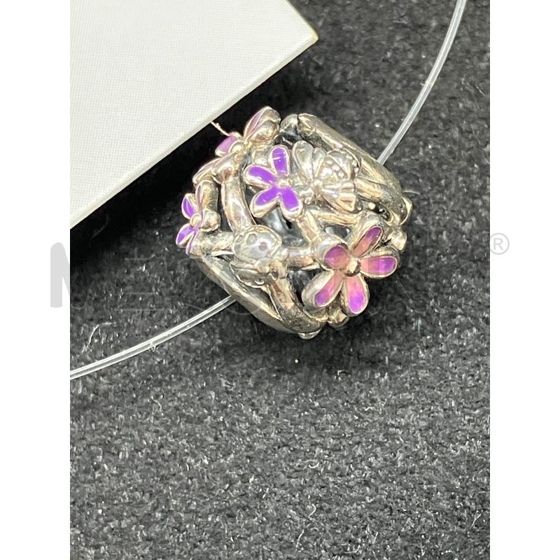 CHARM PANDORA FIORI VIO | Mercatino dell'Usato Roma eur 1