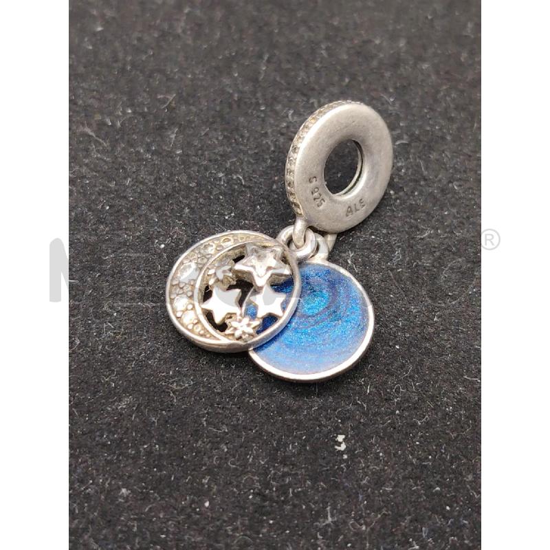 CHARM PANDORA PENDENTE SCRITTA STELLE LUNA | Mercatino dell'Usato Roma eur 1