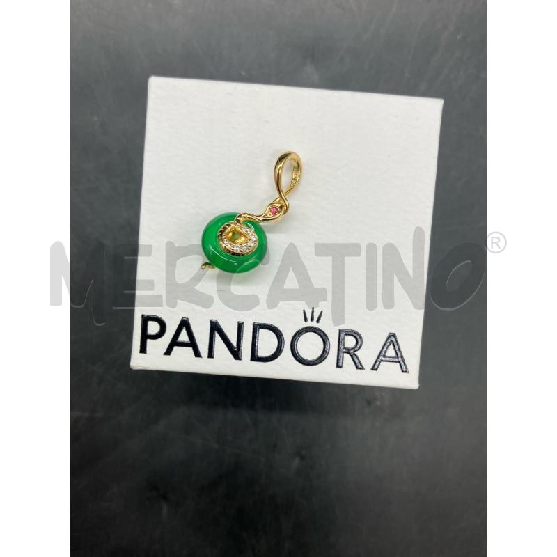 CHARM PANDORA SERPENTE VETRO DI MURANO VERDE | Mercatino dell'Usato Roma eur 1