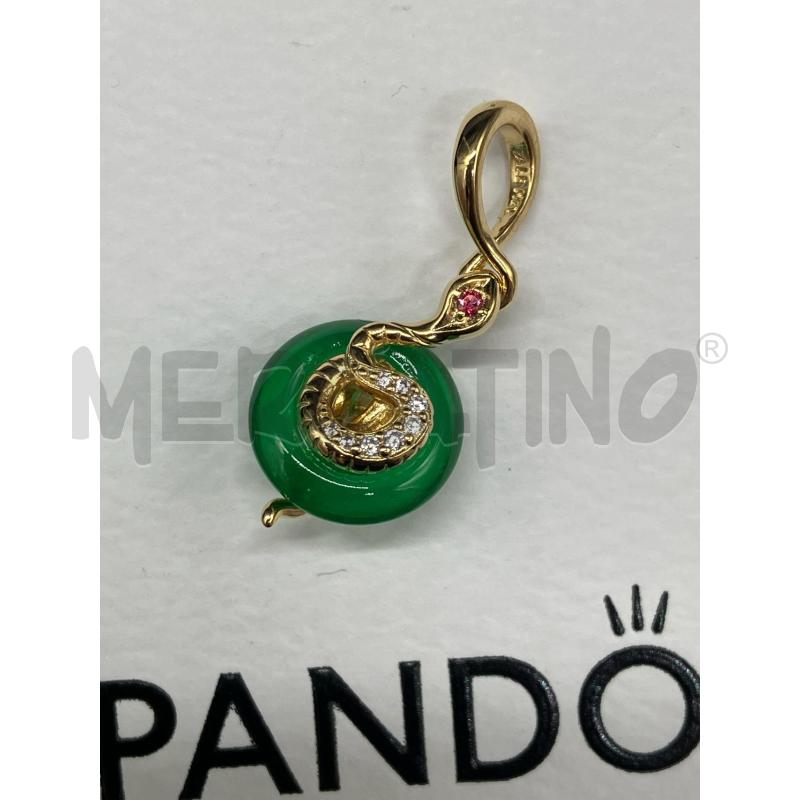 CHARM PANDORA SERPENTE VETRO DI MURANO VERDE | Mercatino dell'Usato Roma eur 2