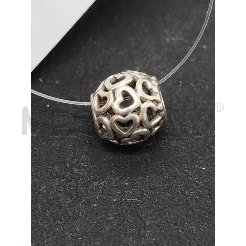CHARM PANDORA TONDO CUORI | Mercatino dell'Usato Roma eur 1