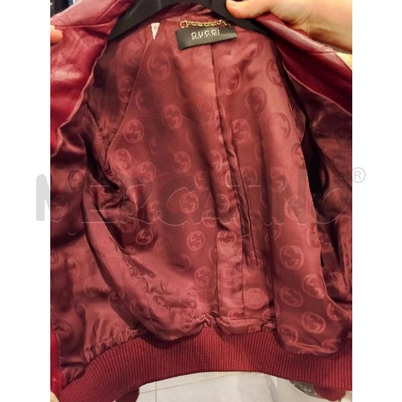 CHIODO PELLE GUCCI ROSSO TASCHE MONOGRAM RETRO DETT DORATI | Mercatino dell'Usato Roma eur 5