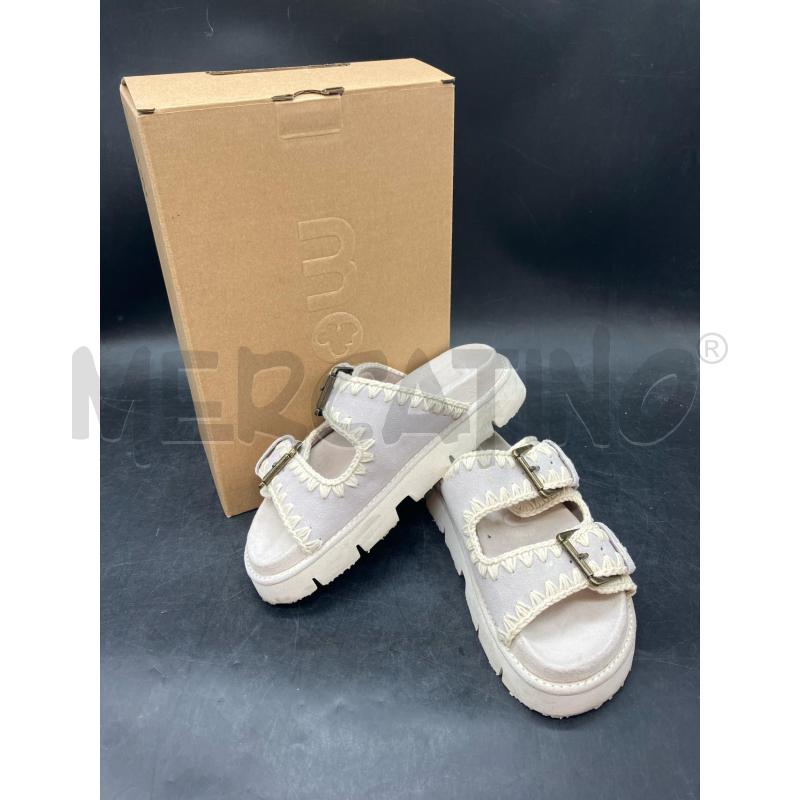 CIABATTE D MOU SCATO BEIGE DUE FIBBIE | Mercatino dell'Usato Roma eur 1