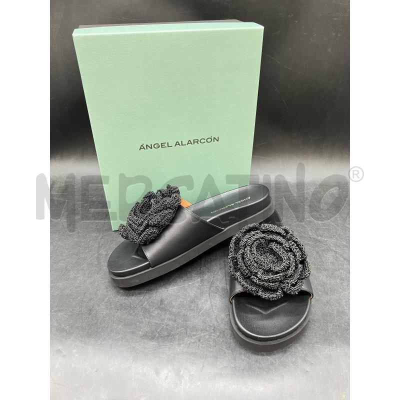 CIABATTE D SCATO ANGEL ALARCON NERE FIROE RICAMO  | Mercatino dell'Usato Roma eur 1