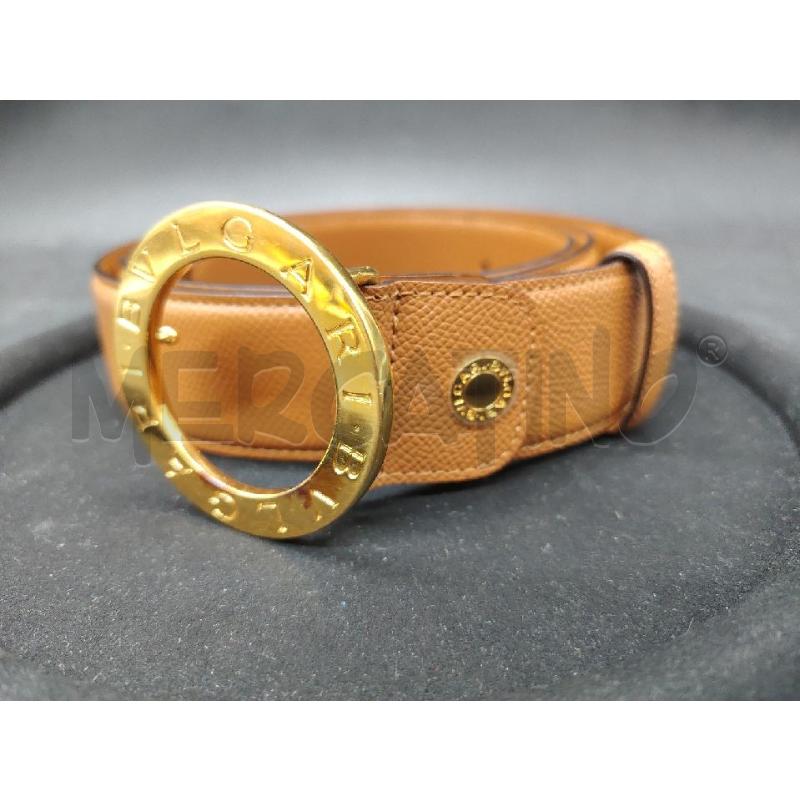 CINTURA BULGARI PELLE MARRONE MARTELLATA FIBBIA DOR | Mercatino dell'Usato Roma eur 1