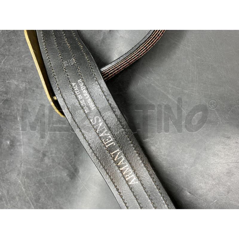 CINTURA D ARMANI JEANS RIGHE BIA BLU FIBBIA LOGO  | Mercatino dell'Usato Roma eur 4