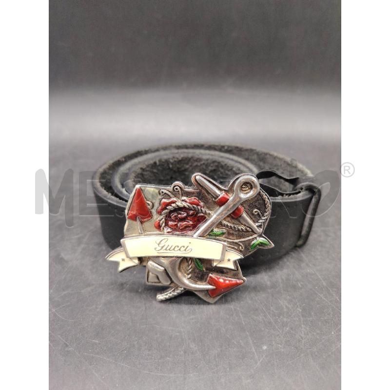 CINTURA GUCCI NERA ANCHOR TATTOO | Mercatino dell'Usato Roma eur 1