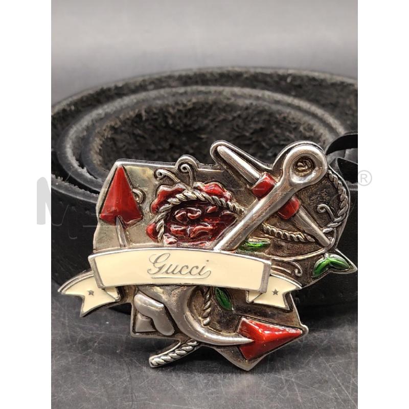 CINTURA GUCCI NERA ANCHOR TATTOO | Mercatino dell'Usato Roma eur 2