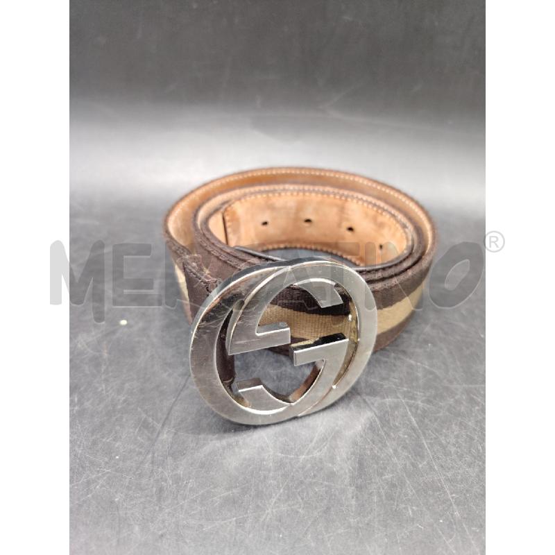 CINTURA GUCCI TESSUTO RIGHE MARR BEI  GG | Mercatino dell'Usato Roma eur 1
