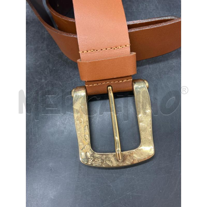 CINTURA PELLE MARRONE FIBBIA DOR QUADRATA | Mercatino dell'Usato Roma eur 2