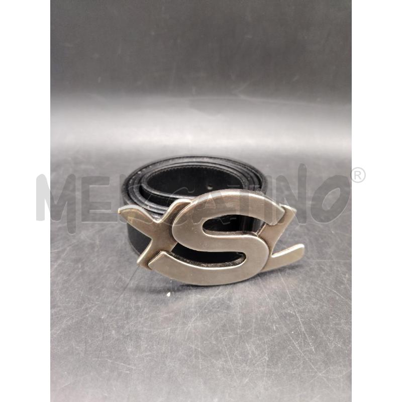 CINTURA YVES SAINT LAUREN NERA FIBBIA LETTERE ARG | Mercatino dell'Usato Roma eur 1