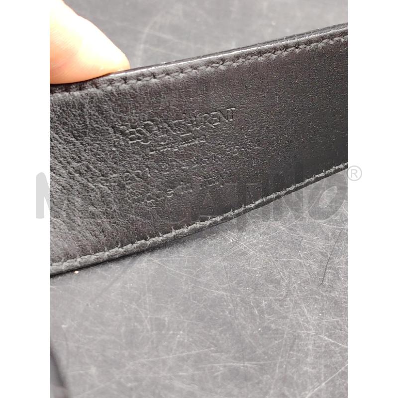 CINTURA YVES SAINT LAUREN NERA FIBBIA LETTERE ARG | Mercatino dell'Usato Roma eur 2