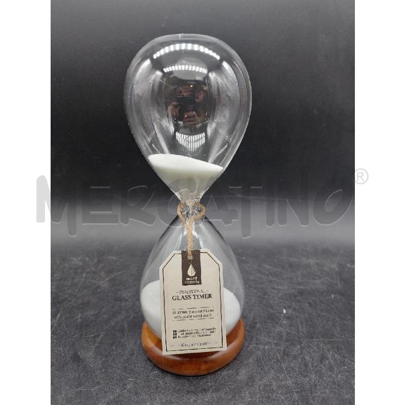 CLESSIDRA VETRO BASE LEGNO | Mercatino dell'Usato Roma eur 1