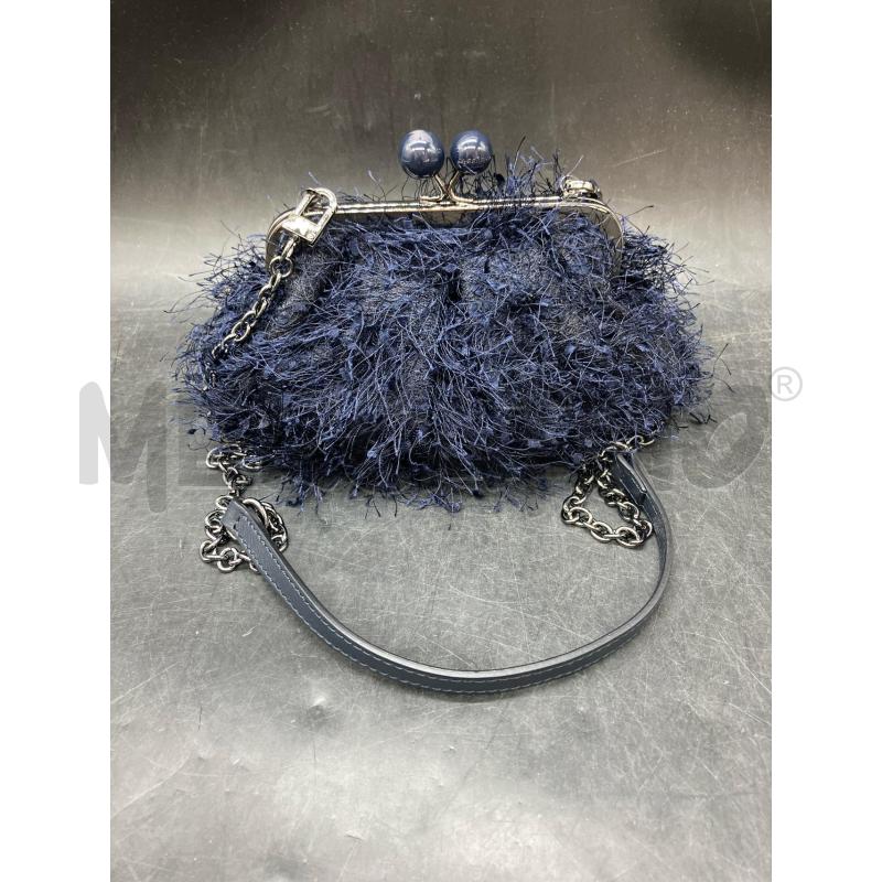 CLUTCH BAG PASTICCINO MAXMARA SMALL BLU NERO | Mercatino dell'Usato Roma eur 1