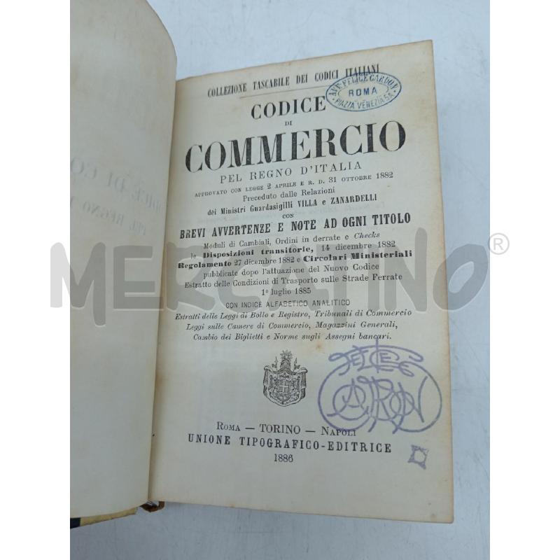 CODICE DI COMMERCIO 1886 | Mercatino dell'Usato Roma eur 3