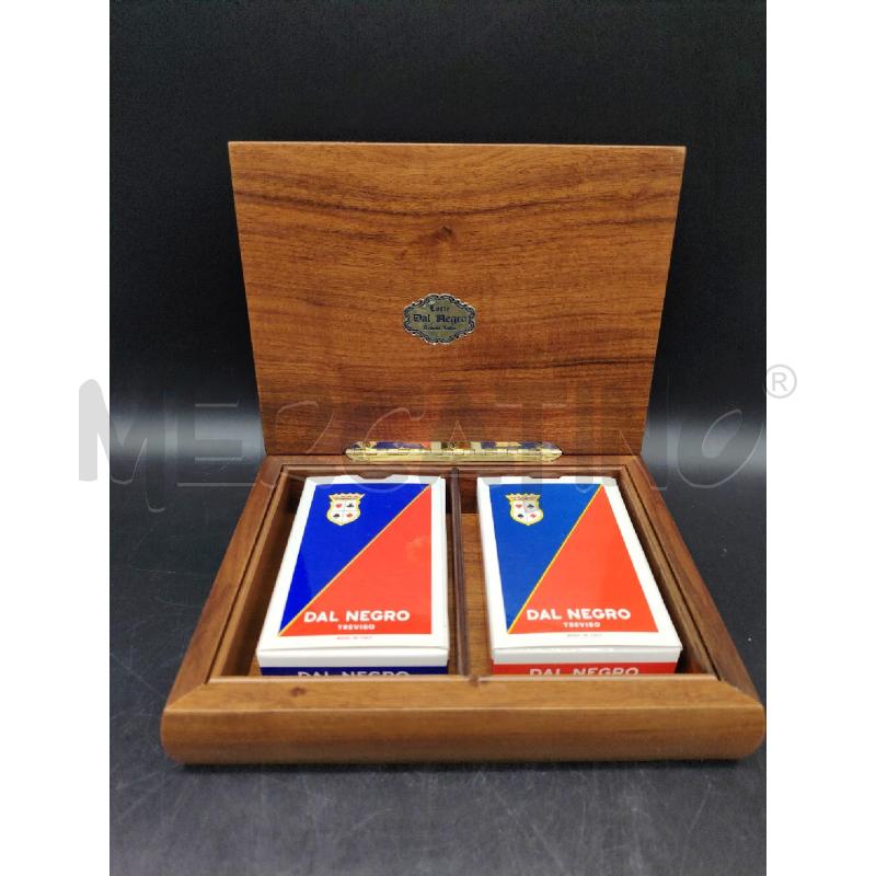 COFANETTO PER CARTE DA GIOCO DAL NEGRO IN LEGNO MASSELLO  | Mercatino dell'Usato Roma eur 2