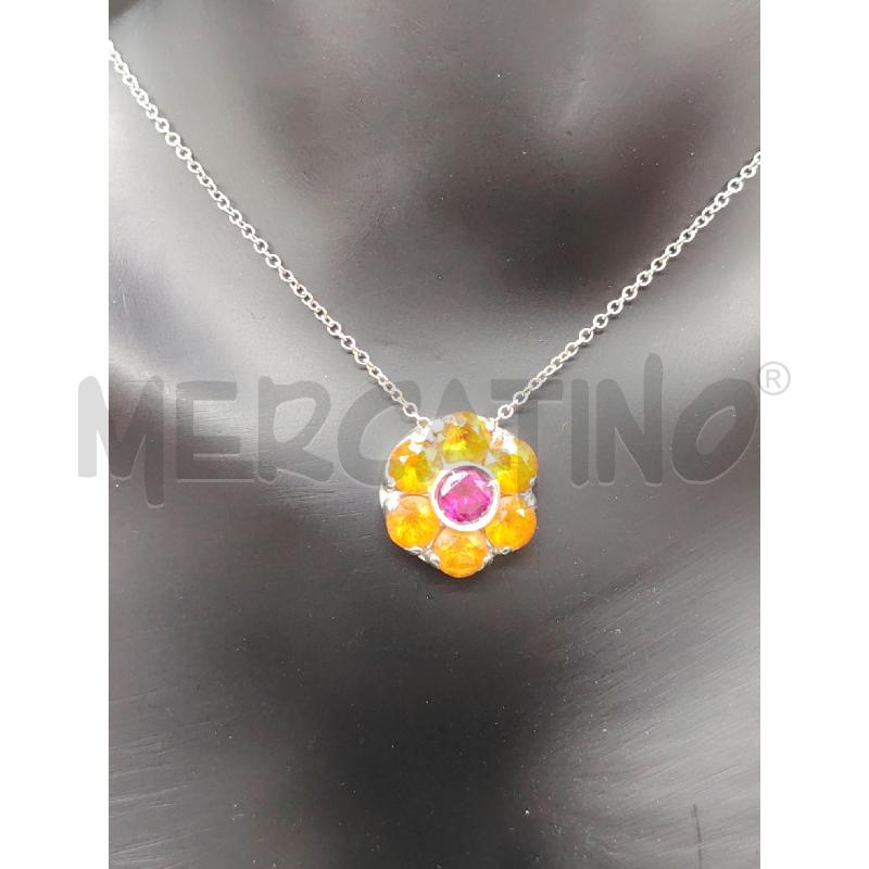 COLLANA * PASQUALE BRUNI FIORE RUBINO  | Mercatino dell'Usato Roma eur 2