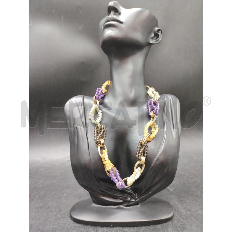 COLLANA ALCOZER OVALI PIETRINE ARA VIO VE  | Mercatino dell'Usato Roma eur 1